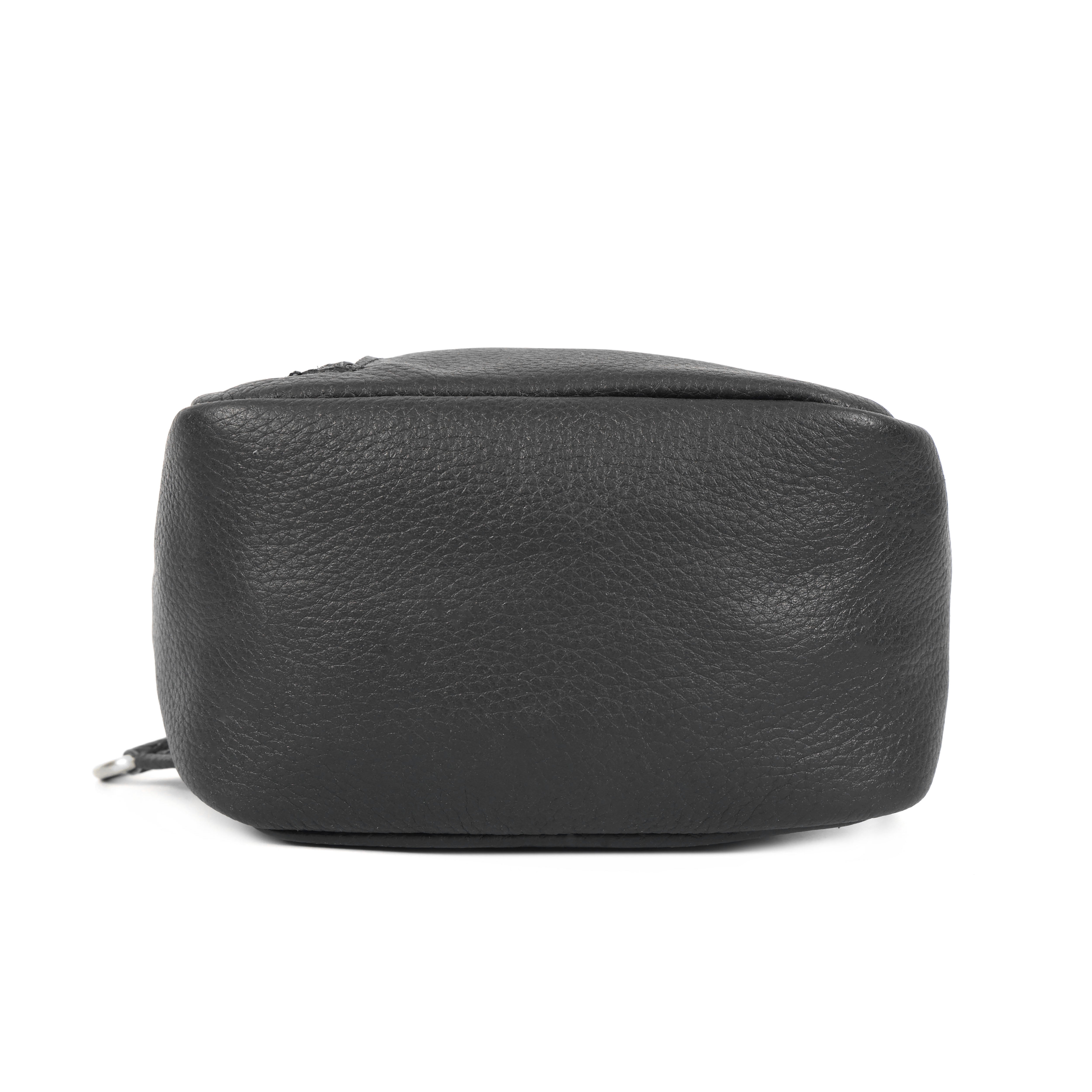 Emerson Black Buffalo Leather Sling Bag