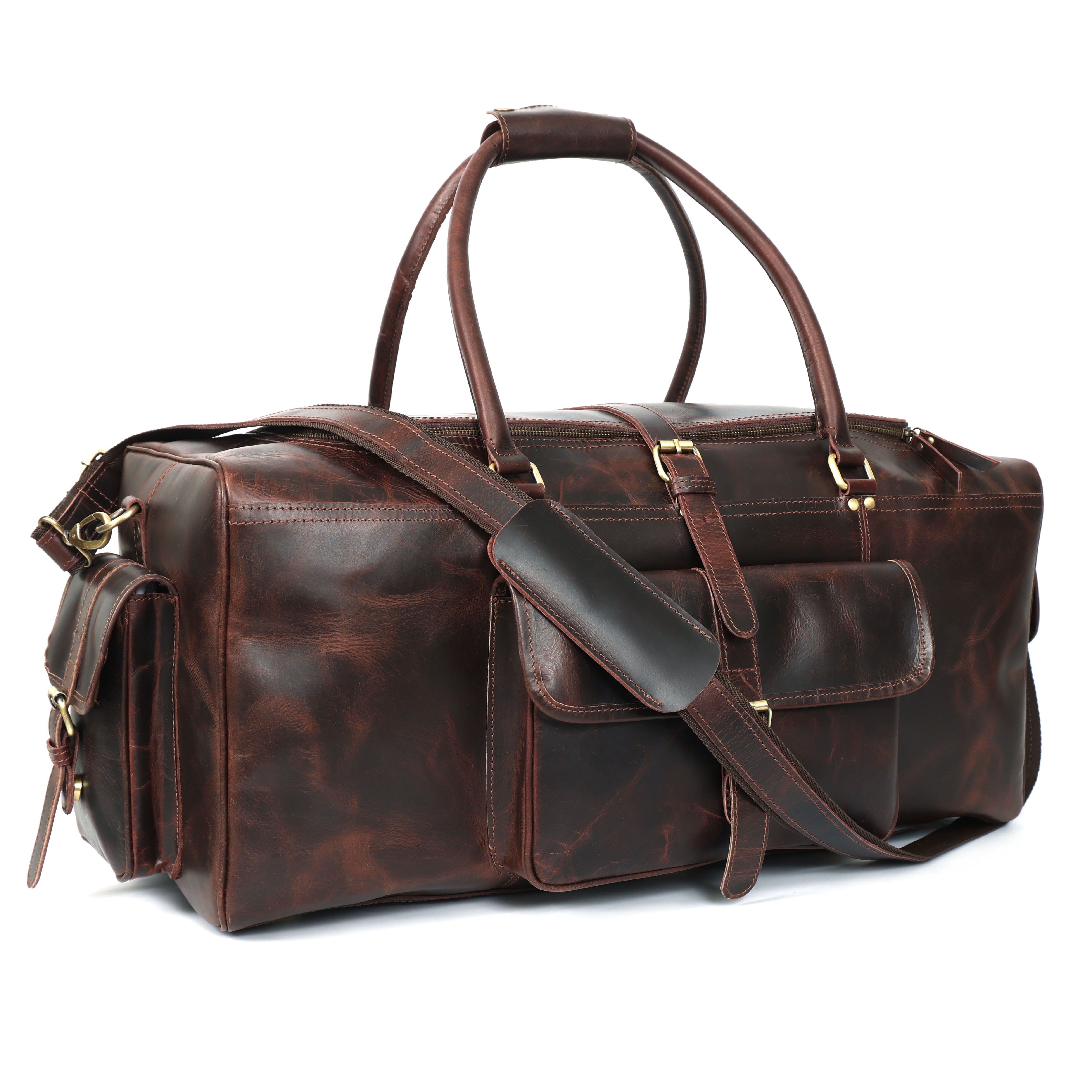 Adrian Buffalo Leather Duffel Bag for Men