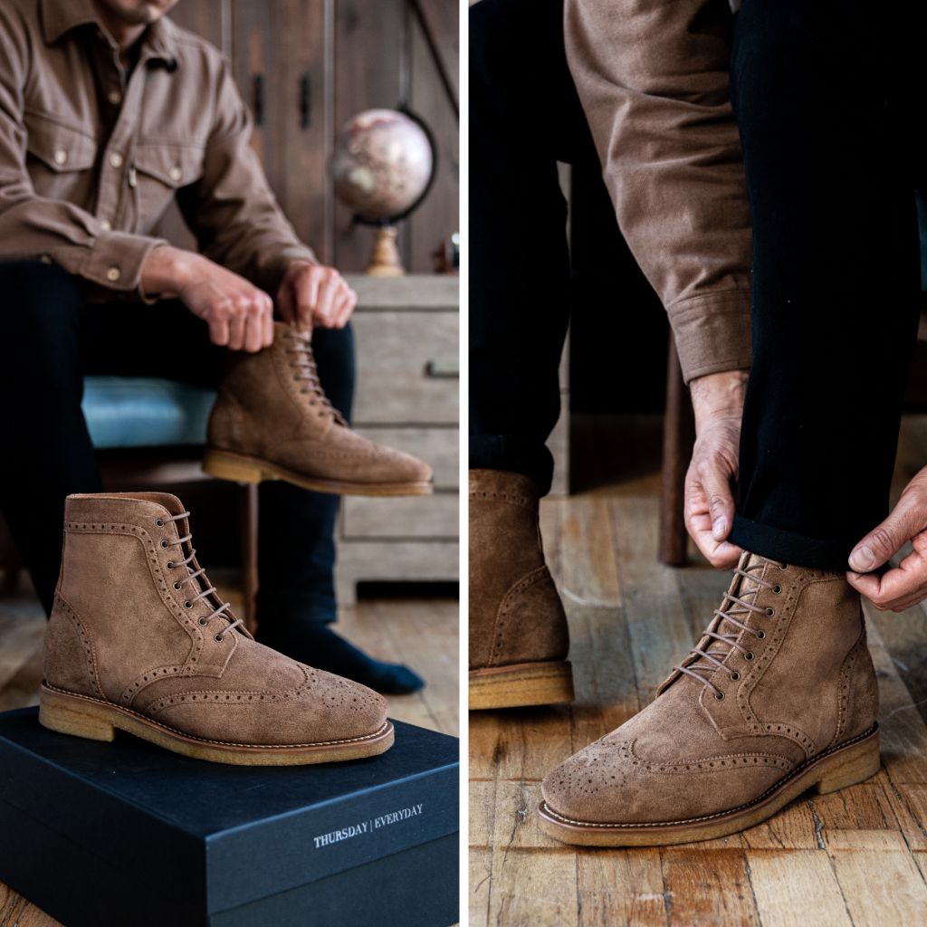 Wingtip | Karamellfarbenes Wildleder