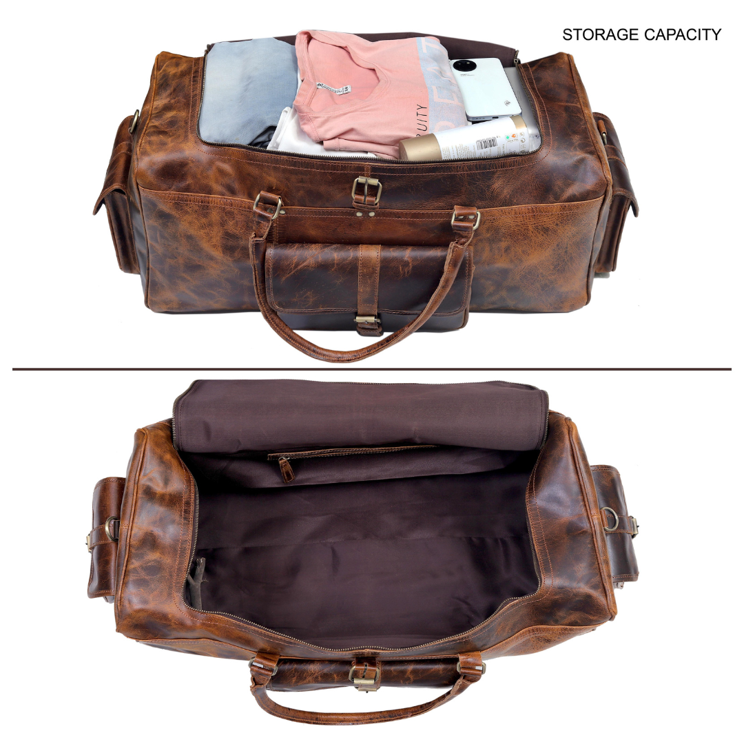 Soren Buffalo Leather Duffel Bag for Men