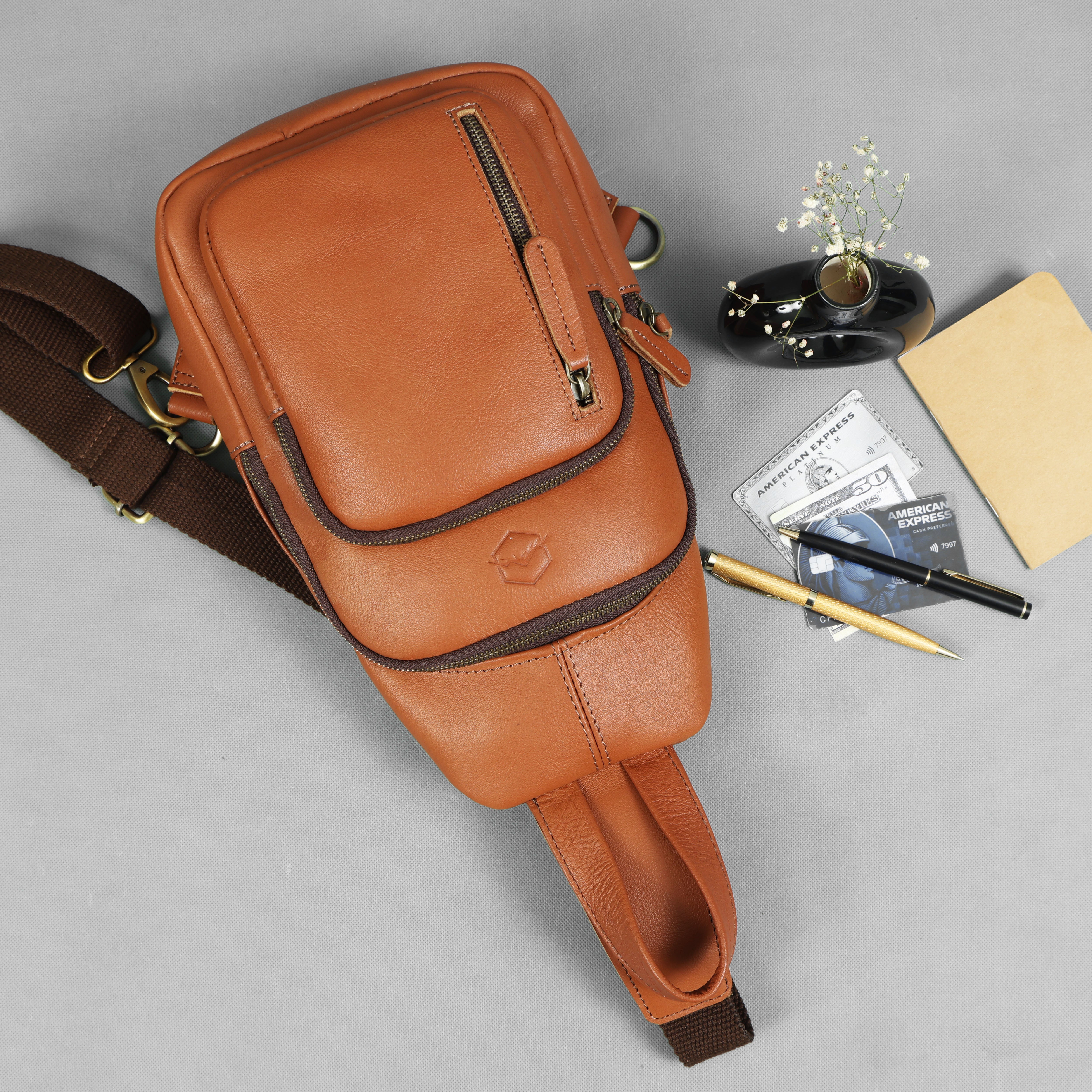 Terran Buffalo Leather Sling Bag