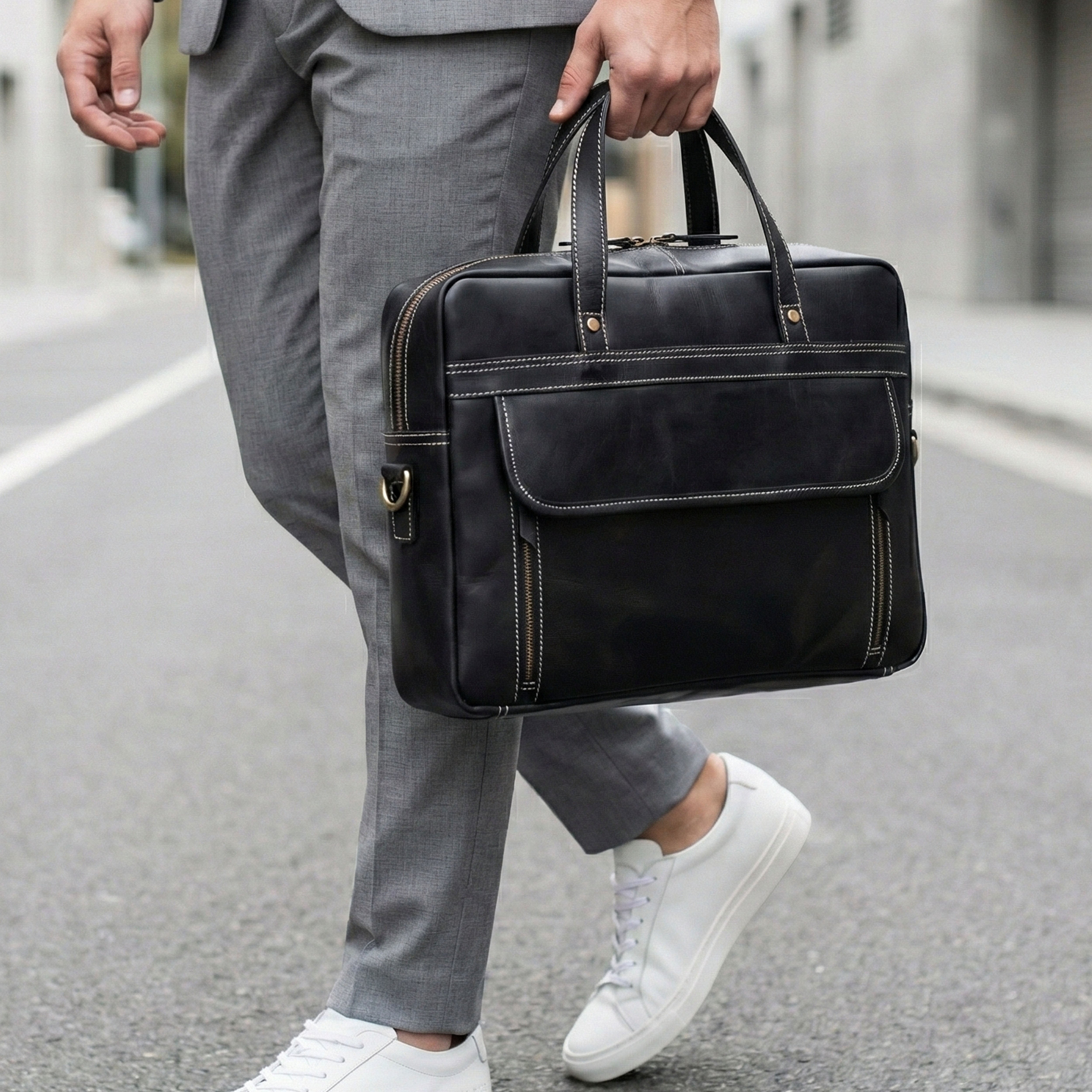 Dylan Black Leather Briefcase