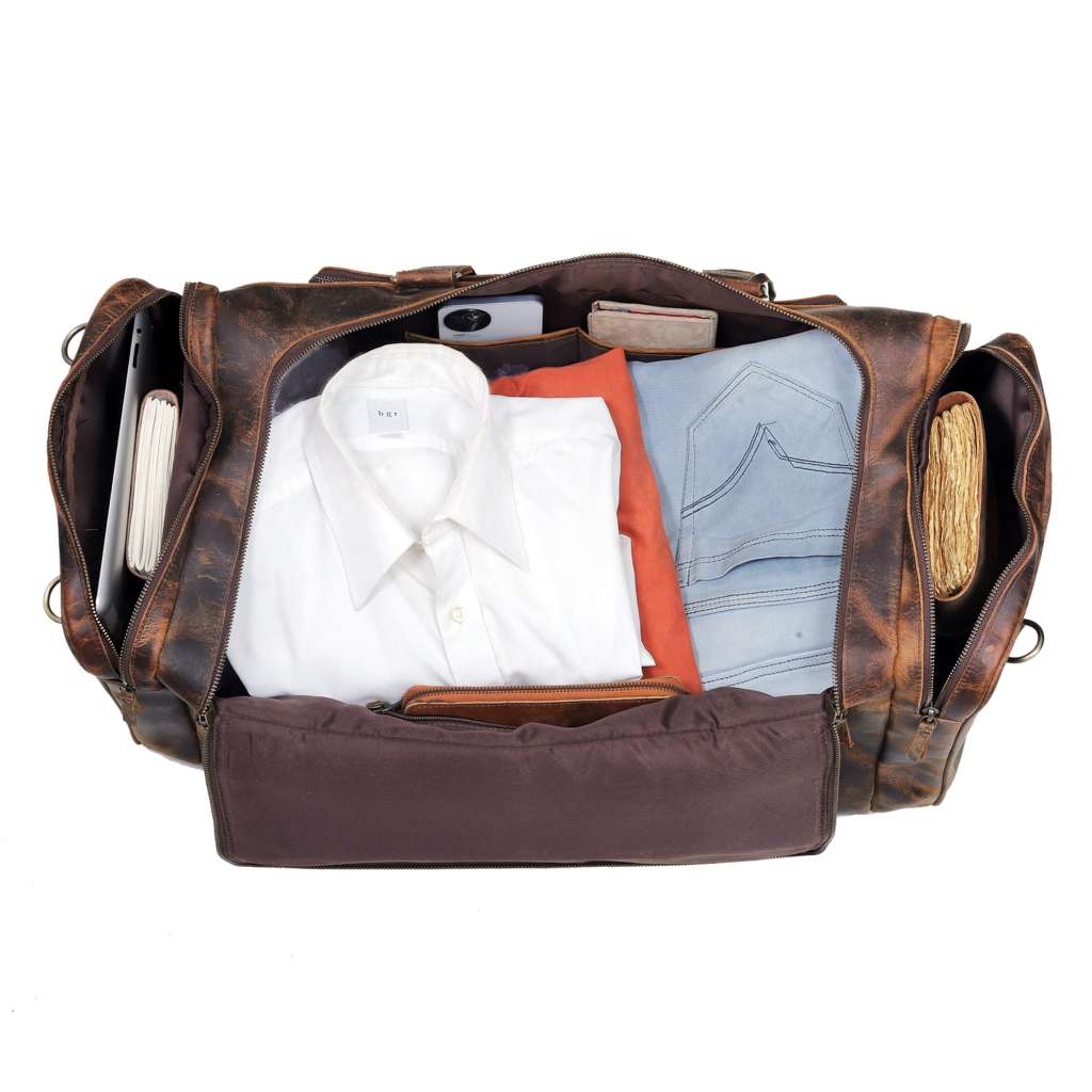 Dean Buffalo Leather Duffel Bag for Men