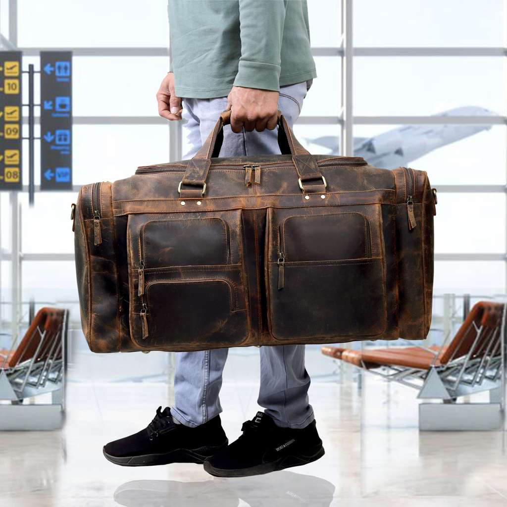 Dean Buffalo Leather Duffel Bag for Men